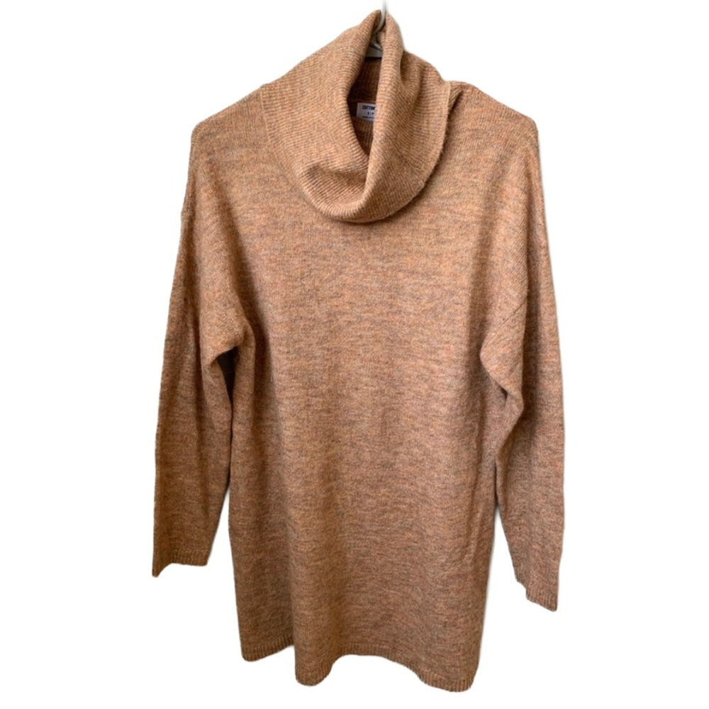 COTTON ON Women’s Rust Orange Heather 3/4 Sleeve Cowl Neck Tunic Sweater